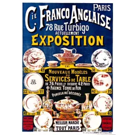 Compagnie Franco-Anglaise – pub vintage vaisselle Paris XIXe siècle