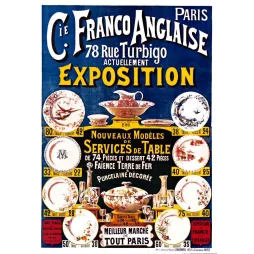 Compagnie Franco-Anglaise – pub vintage vaisselle Paris XIXe siècle