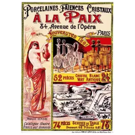 À la Paix Cristaux Paris 1891 – pub vintage arts de la table