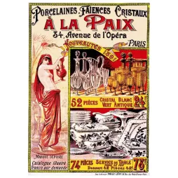 À la Paix Cristaux Paris 1891 – pub vintage arts de la table