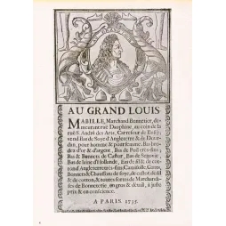 Au Grand Louis Bonnetier Paris 1735 – Document commercial rarissime