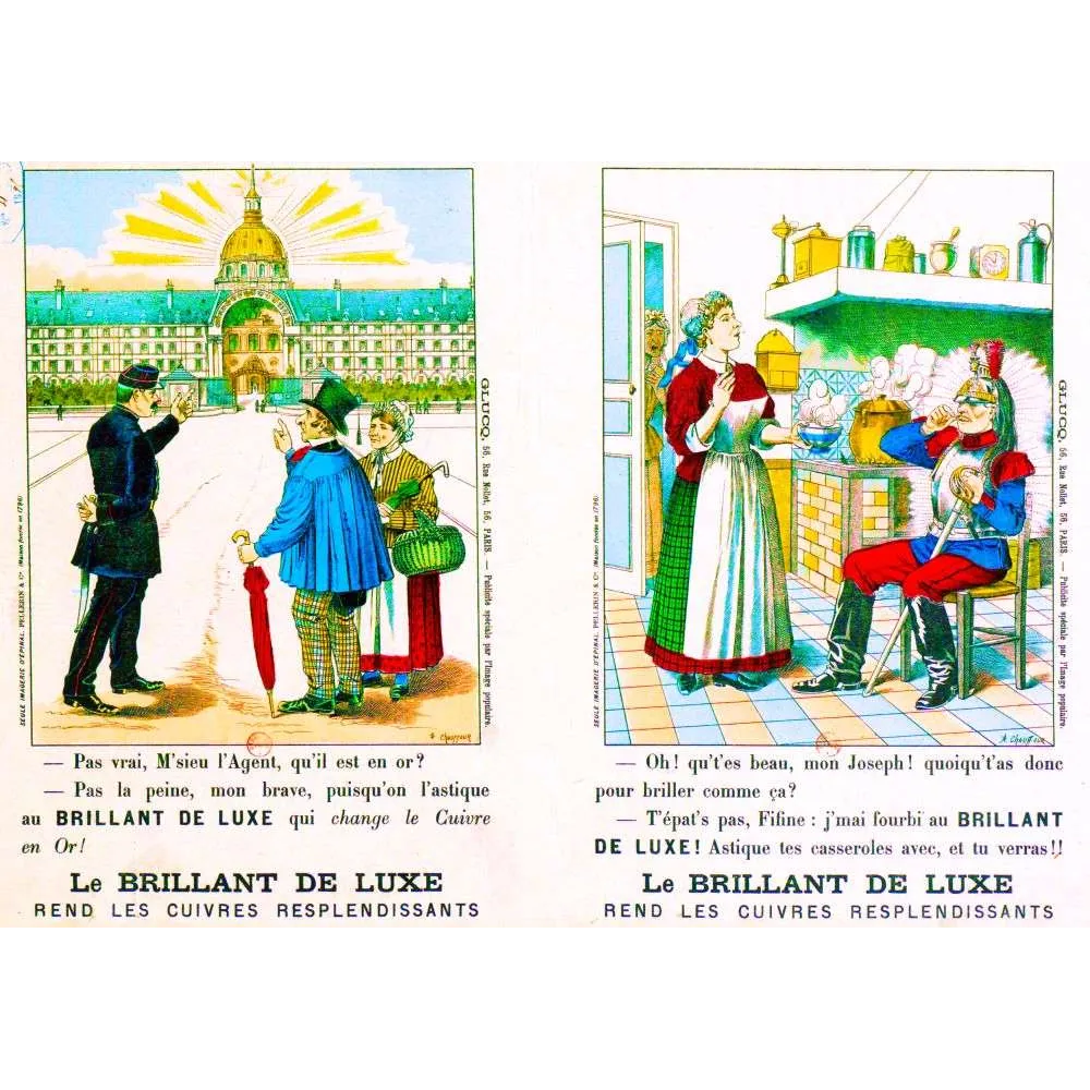 Brillant de Luxe – pub vintage Épinal polissage cuivre Belle Époque