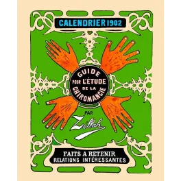 Calendrier Chiromancie 1902 Zillah – Document Art Nouveau ésotérique