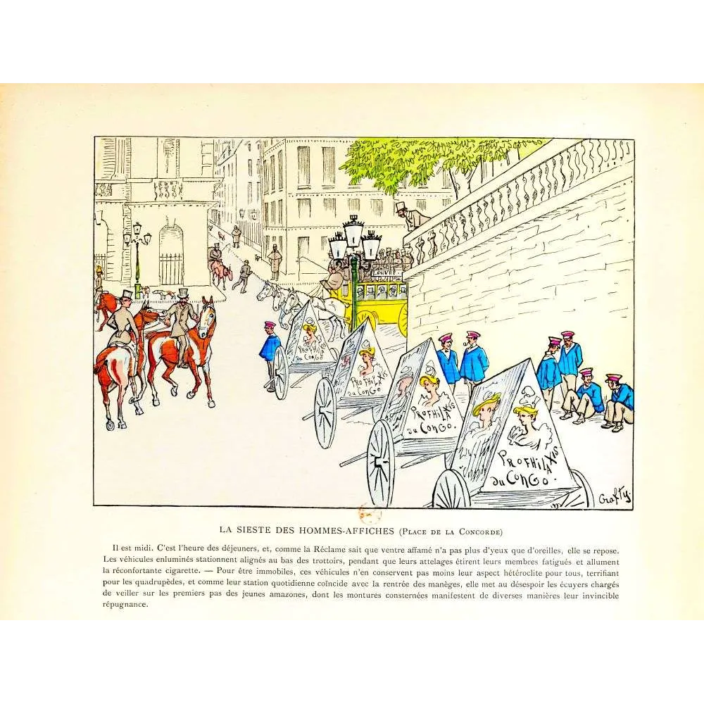 Hommes-Affiches Place Concorde – Caricature Crafty Belle Époque Hommes-Affiches Place Concorde – Caricature Crafty Belle Époque