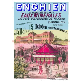 Enghien-les-Bains Eaux Minérales – Affiche thermale Belle Époque