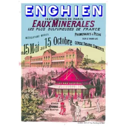 Enghien-les-Bains Eaux Minérales – Affiche thermale Belle Époque