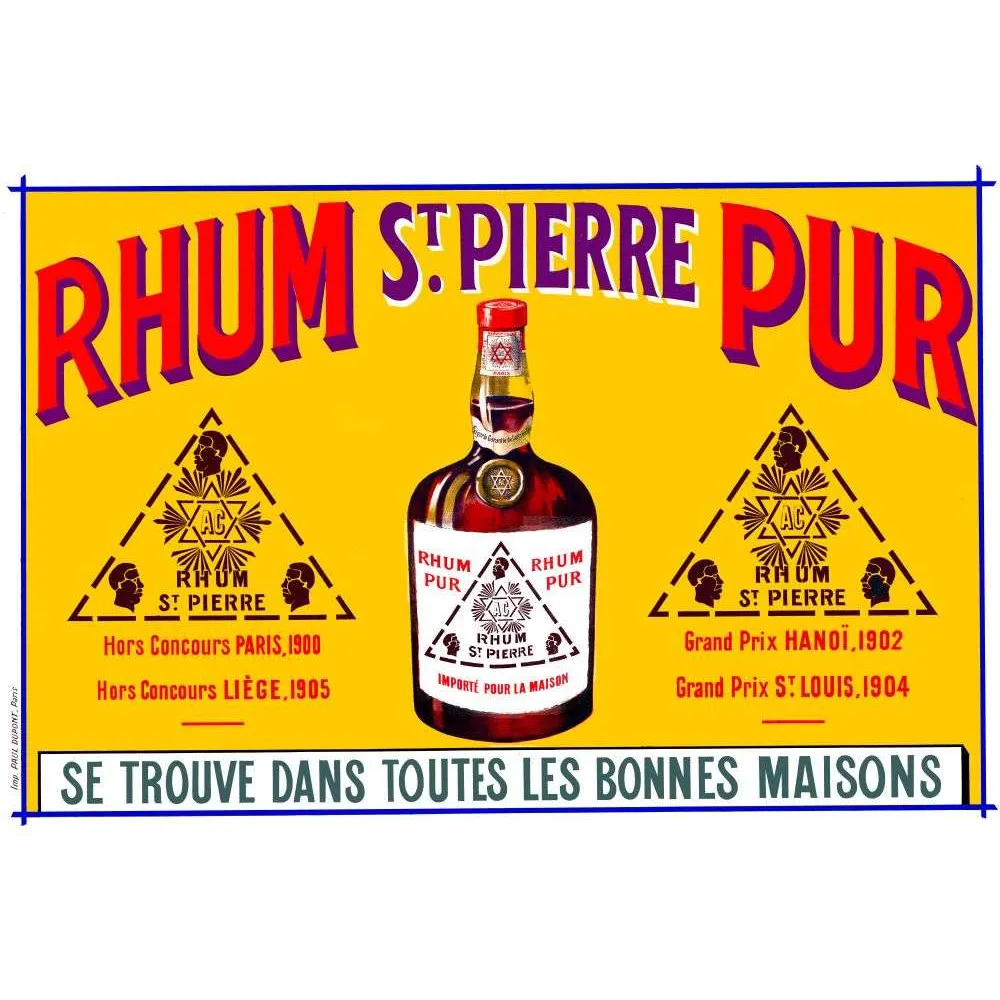 Rhum Saint-Pierre Pur – pub vintage Grand Prix 1900 Paris