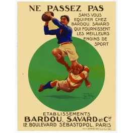 Bardou Savard Sport Paris – pub vintage rugby années 1920