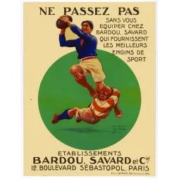 Bardou Savard Sport Paris – pub vintage rugby années 1920