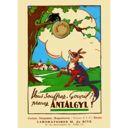 Antalgyl Goupil – pub vintage médicament antidouleur humoristique