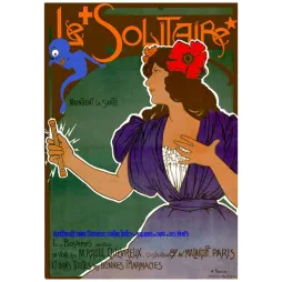 Le Solitaire électrothérapie – pub vintage Art Nouveau Belle Époque