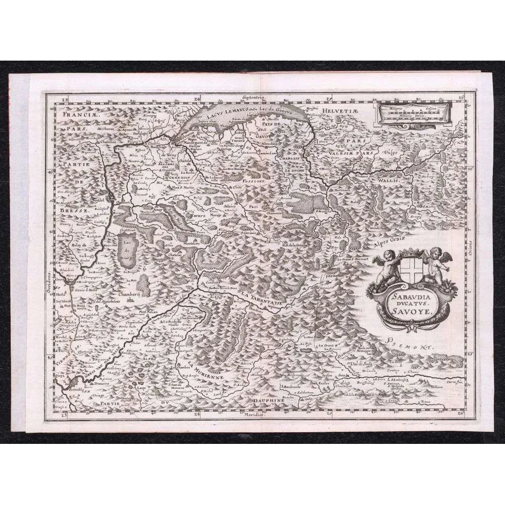 Fac-similé de carte ancienne Savoie XVIIe – Sabaudia Ducatus Lac Léman Fac-similé de carte ancienne Savoie XVIIe – Sabaudia Ducatus Lac Léman