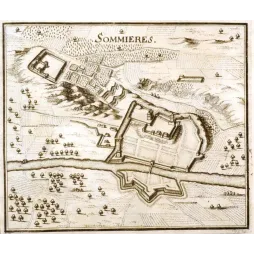 Sommières – Fac-similé de gravure ancienne ville fortifiée XVIIe–XVIIIe siècle