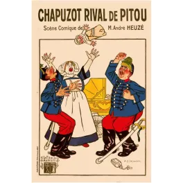 Chapuzot Rival de Pitou – Affiche cinéma comique Belle Époque