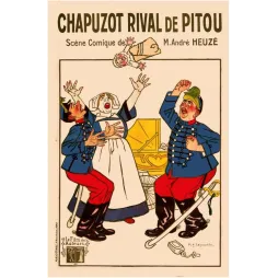 Chapuzot Rival de Pitou – Affiche cinéma comique Belle Époque