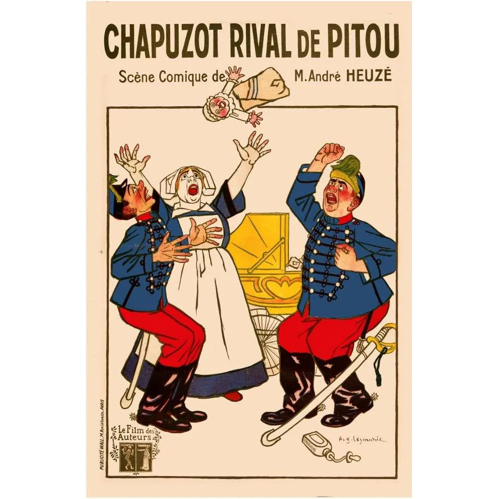 Chapuzot Rival de Pitou – Affiche cinéma comique Belle Époque Chapuzot Rival de Pitou – Affiche cinéma comique Belle Époque
