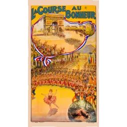 La Course au Bonheur – Affiche revue music-hall Paris Belle Époque