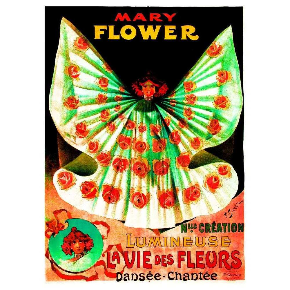 Mary Flower – Affiche spectacle danse lumineuse Belle Époque Mary Flower – Affiche spectacle danse lumineuse Belle Époque