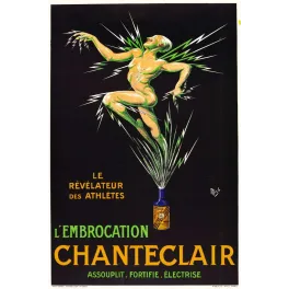 Embrocation Chanteclair – Affiche Sportive Vintage Athlètes Mich