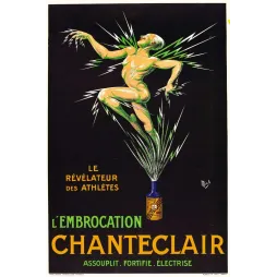 Embrocation Chanteclair – Affiche Sportive Vintage Athlètes Mich