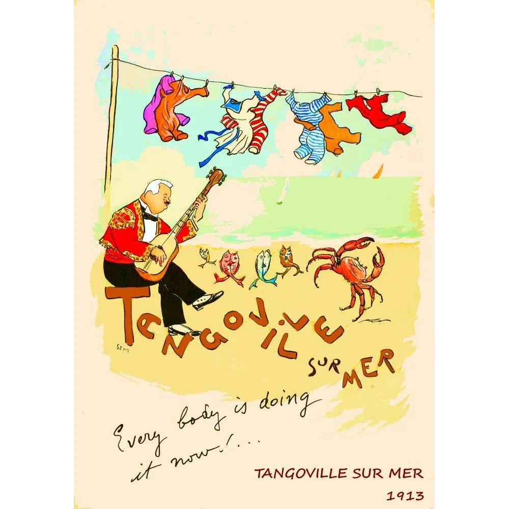 Tangoville sur Mer 1913 – Illustration Humoristique de Sem Tangoville sur Mer 1913 – Illustration Humoristique de Sem