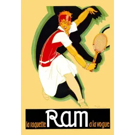 Raquette RAM à la Vogue – Affiche Tennis Art Déco Félix Vincent
