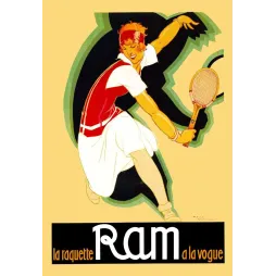 Raquette RAM à la Vogue – Affiche Tennis Art Déco Félix Vincent