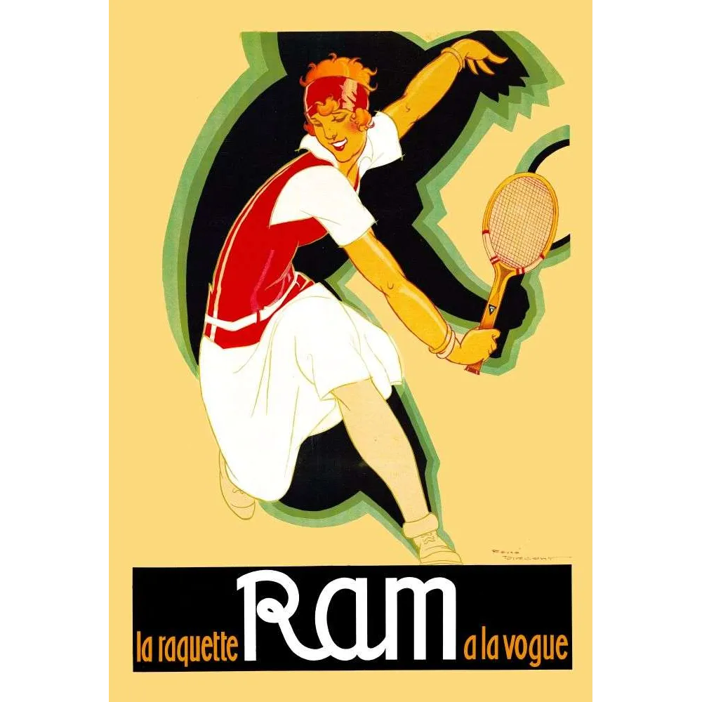 Raquette RAM à la Vogue – Affiche Tennis Art Déco Félix Vincent