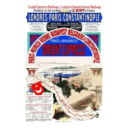 Orient Express 1888 – Affiche Londres Paris Constantinople Historique
