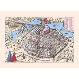 Avignon Plan Ancien – Ville sur le Rhône XVIe XVIIe Siècle