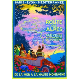 La Route des Alpes PLM – Affiche Touristique De la Mer à la Montagne