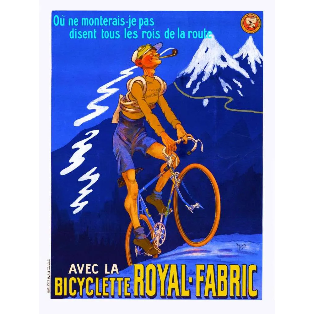 Pub Vintage Bicyclette Royal-Fabric – Cycliste Montagne Affiche Mich Pub Vintage Bicyclette Royal-Fabric – Cycliste Montagne Affiche Mich