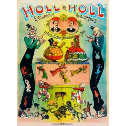 Holl & Holl Affiche Cirque Vintage – Clowns Excentriques Belle Époque