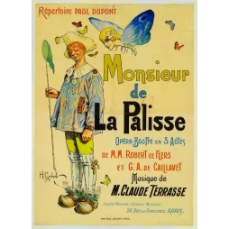 Monsieur de La Palisse Opéra-Bouffe – Affiche Claude Terrasse Paris