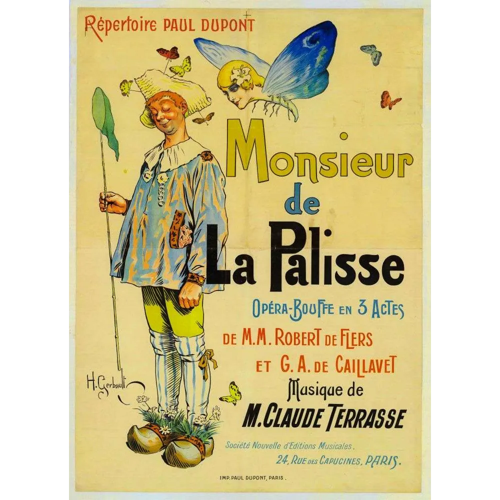 Monsieur de La Palisse Opéra-Bouffe – Affiche Claude Terrasse Paris Monsieur de La Palisse Opéra-Bouffe – Affiche Claude Terrasse Paris
