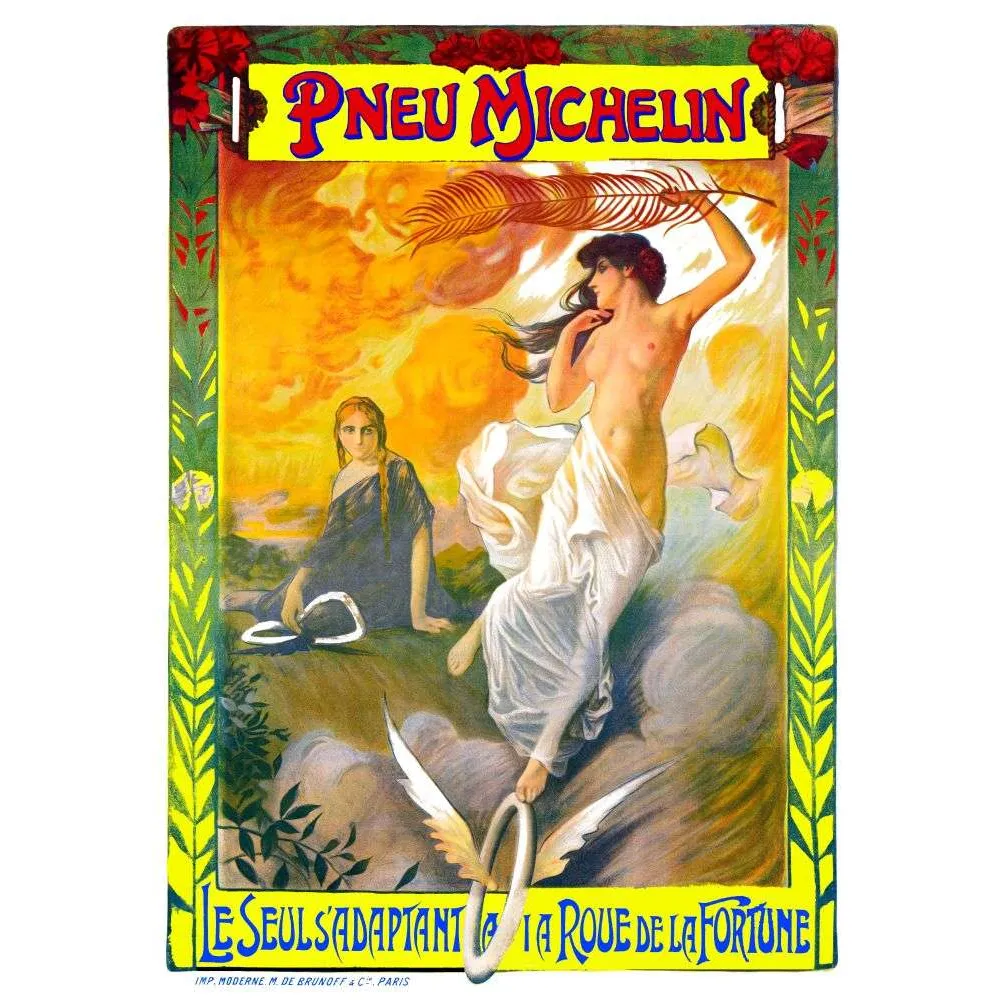 Pub Vintage Pneu Michelin Roue de la Fortune – Affiche Art Nouveau Pub Vintage Pneu Michelin Roue de la Fortune – Affiche Art Nouveau
