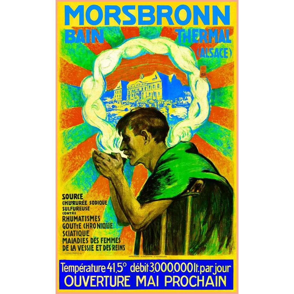 Pub Vintage Morsbronn Bain Thermal Alsace – Affiche Thermalisme Pub Vintage Morsbronn Bain Thermal Alsace – Affiche Thermalisme