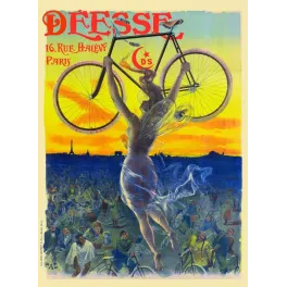Pub Vintage Déesse Bicycles Paris – Affiche Cycliste PAL Belle Époque