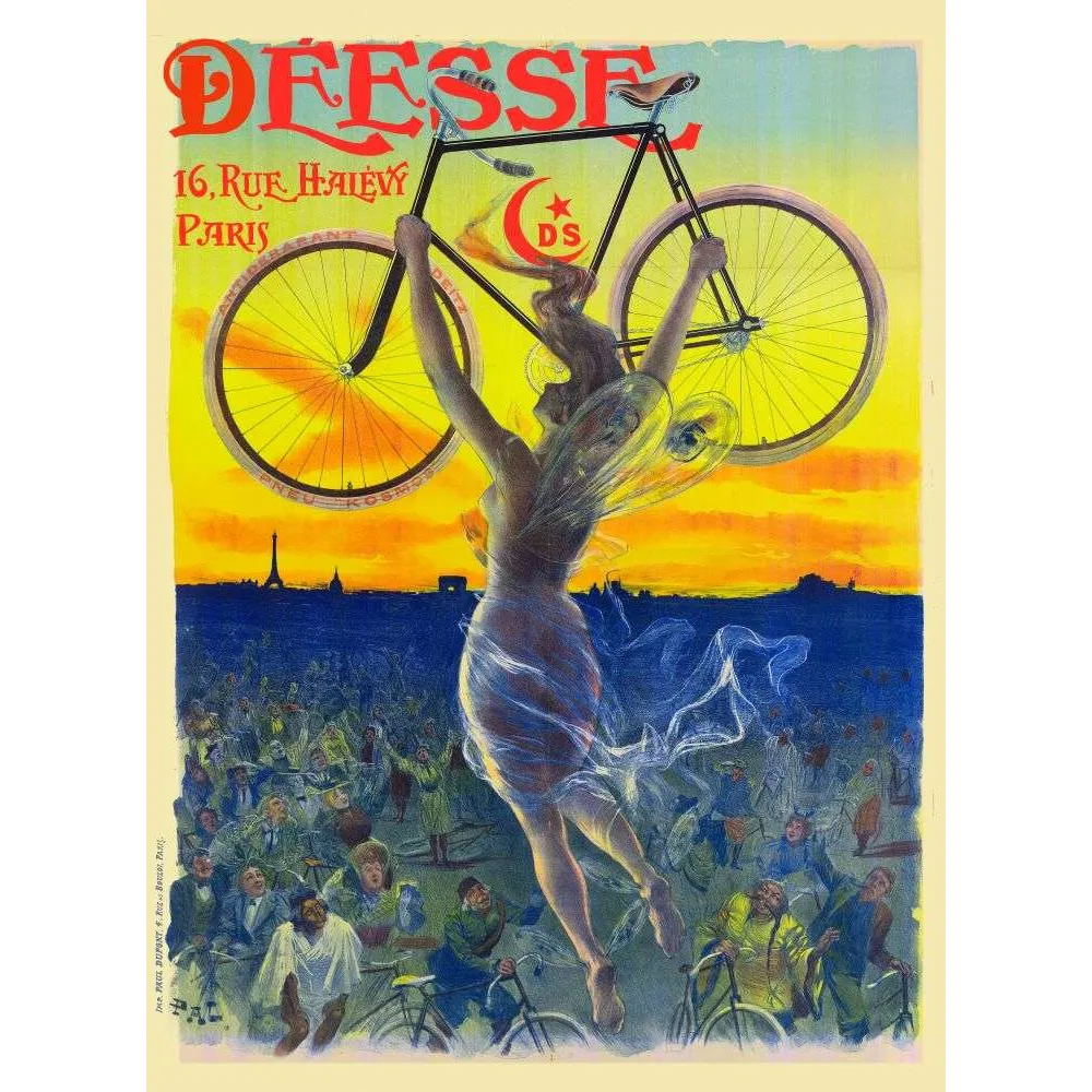 Pub Vintage Déesse Bicycles Paris – Affiche Cycliste PAL Belle Époque Pub Vintage Déesse Bicycles Paris – Affiche Cycliste PAL Belle Époque