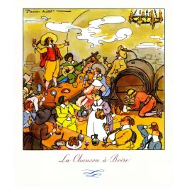 La Chanson à Boire – Illustration Festive Vin Pierre Lissa Vintage