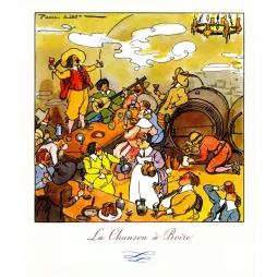 La Chanson à Boire – Illustration Festive Vin Pierre Lissa Vintage