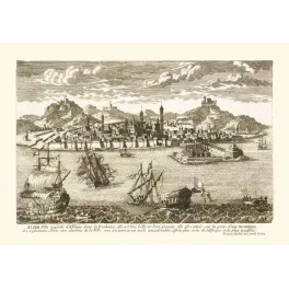 Vue d'Alger Port Voiliers – Fac-similé de gravure ancienne XVIIe XVIIIe Siècle