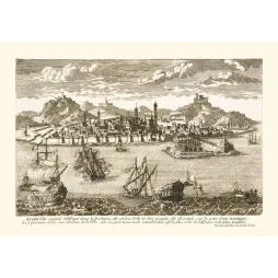 Vue d'Alger Port Voiliers – Fac-similé de gravure ancienne XVIIe XVIIIe Siècle