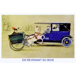 En Revenant du Bois – Automobile et Calèche Paris 1911