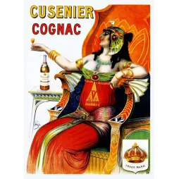 Pub Vintage Cognac Cusenier – Affiche Orientaliste Belle Époque Pal