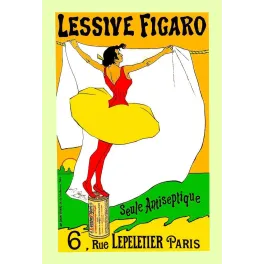 Pub Vintage Lessive Figaro – Affiche Antiseptique Paris Fin XIXe