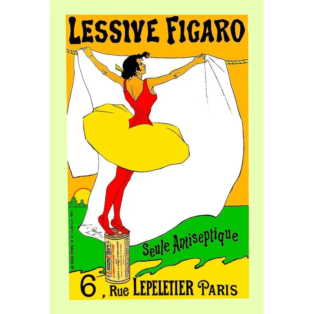 Pub Vintage Lessive Figaro – Affiche Antiseptique Paris Fin XIXe Pub Vintage Lessive Figaro – Affiche Antiseptique Paris Fin XIXe