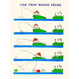 Une Trop Bonne Pêche – Illustration Humoristique Séquence Vintage