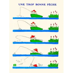 Une Trop Bonne Pêche – Illustration Humoristique Séquence Vintage