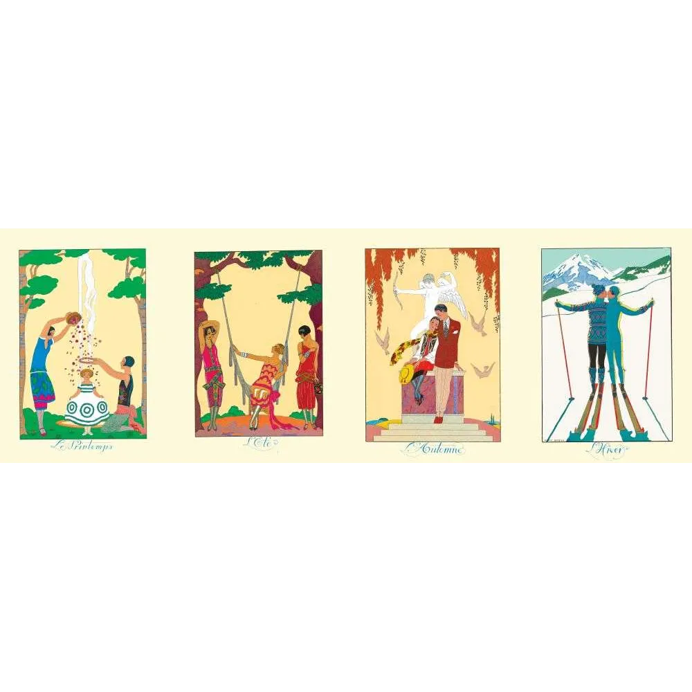 Les Quatre Saisons Art Déco – Illustration Mode Années 1920 Les Quatre Saisons Art Déco – Illustration Mode Années 1920